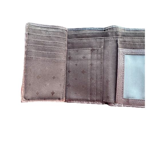 Vintage Fossil Maddox Brown Keyhole Leather Trifold Wallet Clutch Keyhole - Picture 3 of 9